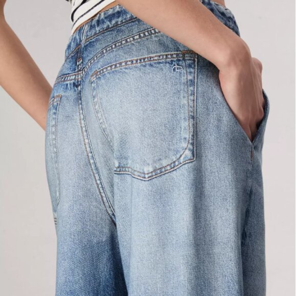 Mila Rosabella NWT medium/dark wash wide leg sweat pant jeans size M - Picture 4 of 12